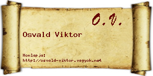 Osvald Viktor névjegykártya